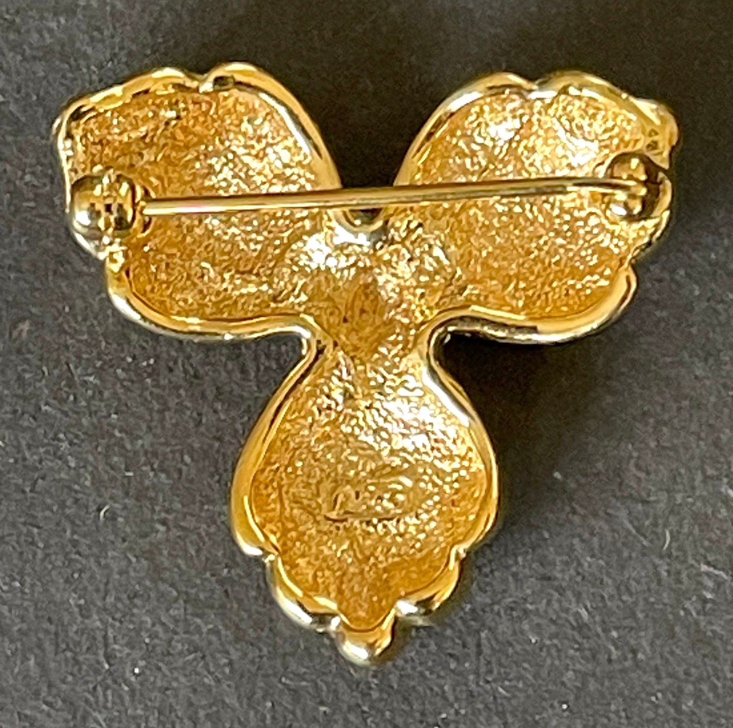 Vintage Attwood and Sawyer signed A&S 22ct gold plated rhinestone flower brooch