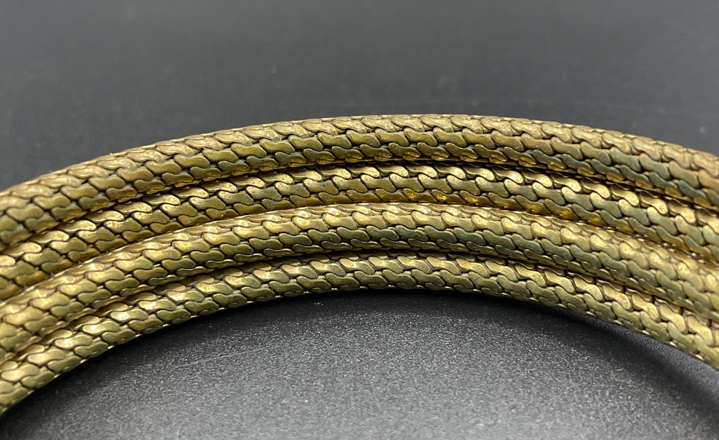 Vintage / antique rolled gold snake serpent bracelet bangle, double coiled, beautiful detail