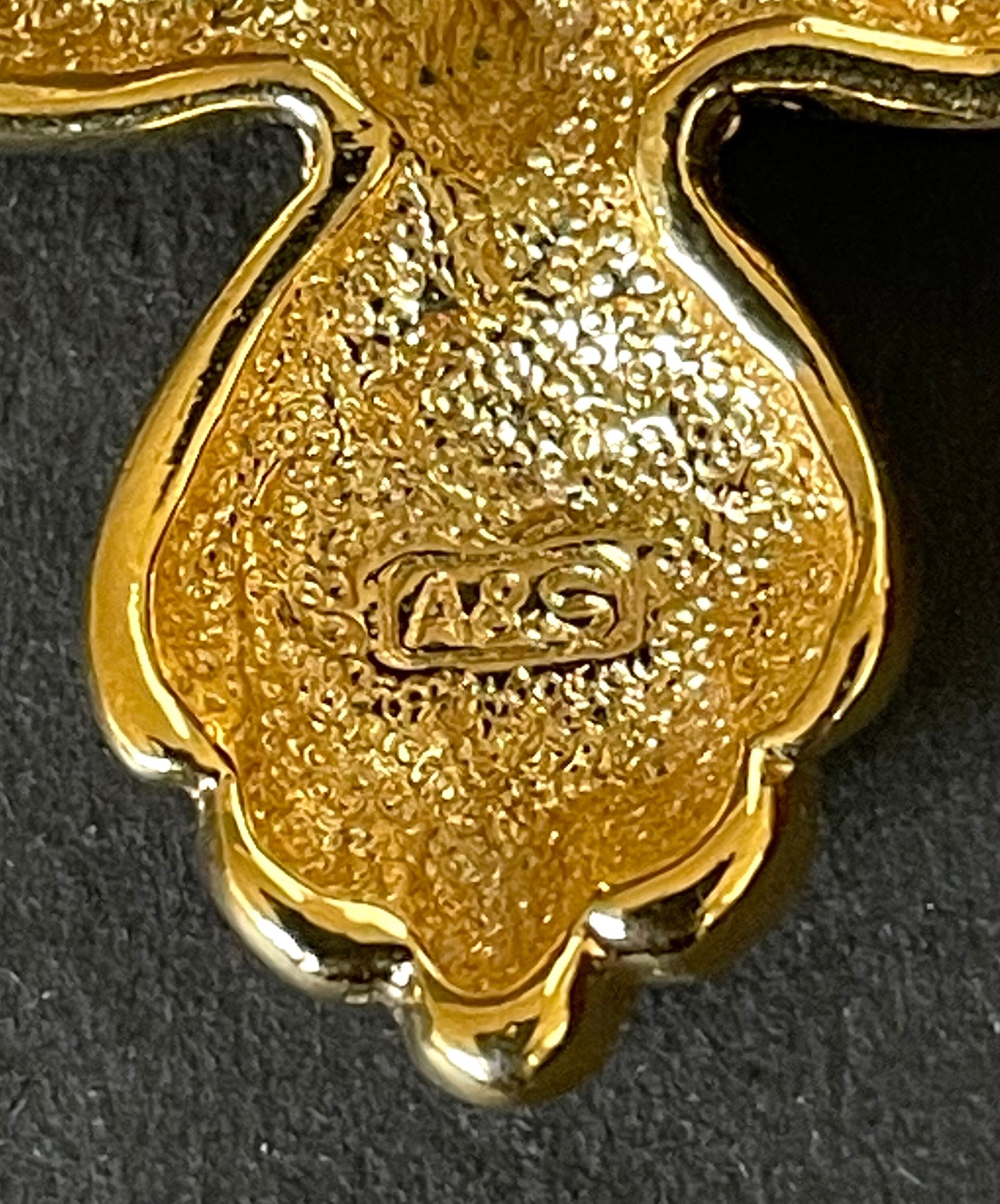 Vintage Attwood and Sawyer signed A&S 22ct gold plated rhinestone flower brooch