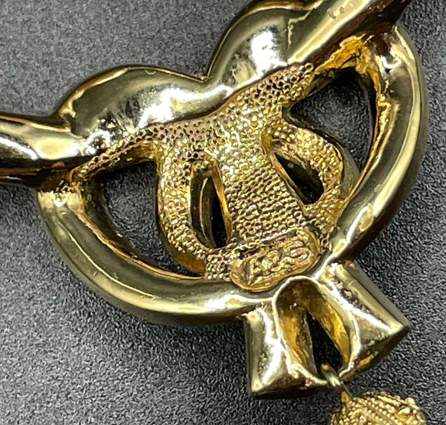 Vintage Attwood and Sawyer (A&S) signed faux pearl drop, rhinestone and 22ct gold plated necklace and earrings set, earrings for pierced ears