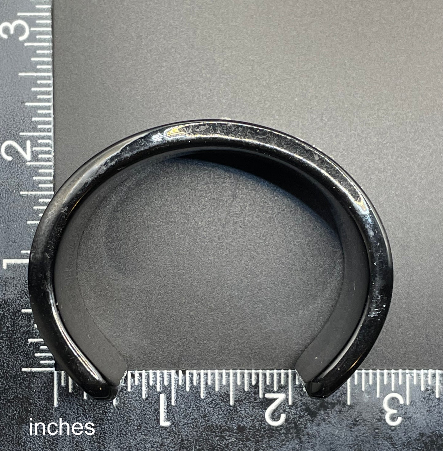 Vintage Christian Dior classic black plastic and clear crystal rhinestone logo cuff bangle