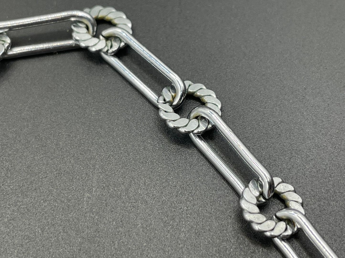 Vintage Jakob Bengel Art Deco machine age chrome geometric necklace from the 1930s