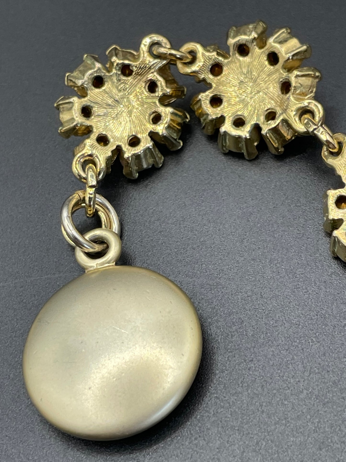 Vintage Givenchy rhinestone daisy riviere necklace, gold plated, couture, designer piece, in a presentation box