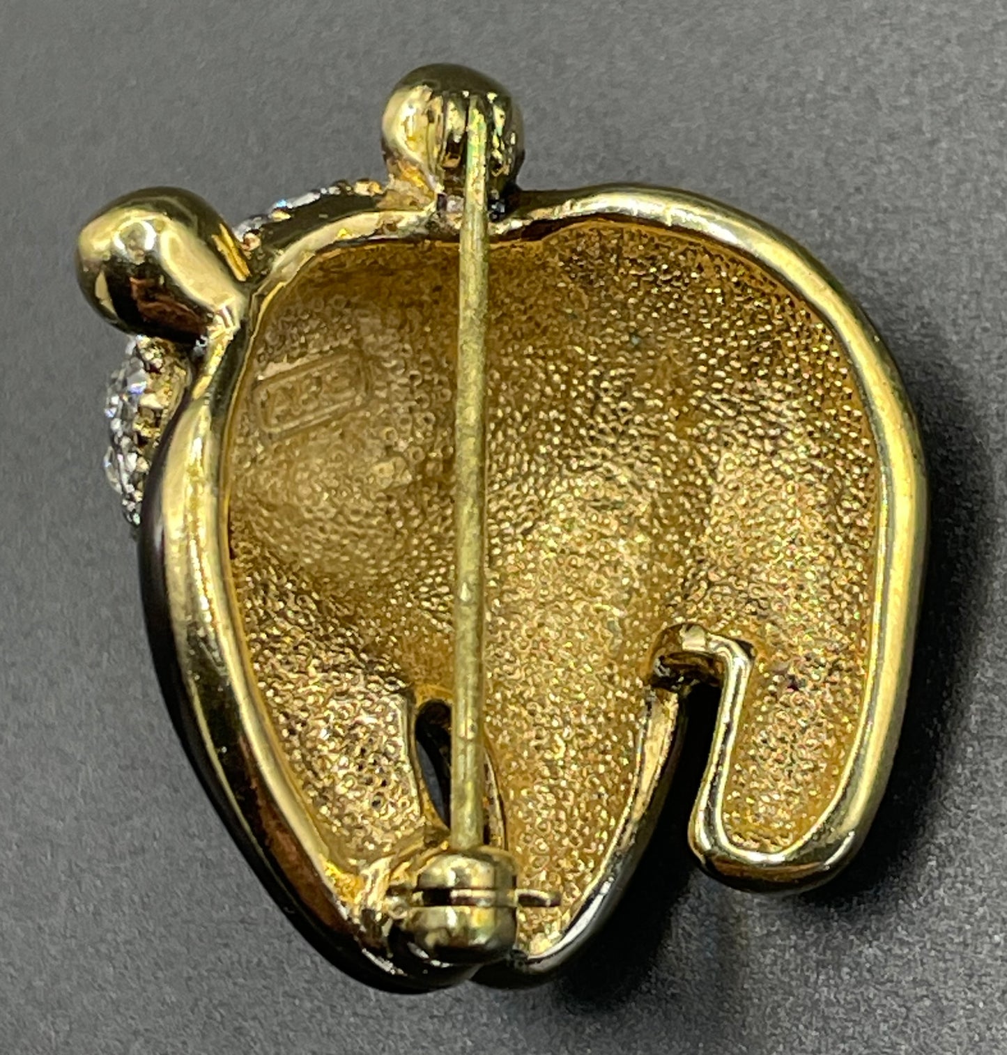 Vintage signed Attwood and Sawyer (A&S) rhinestone and enamel panda brooch, 22ct gold-plated