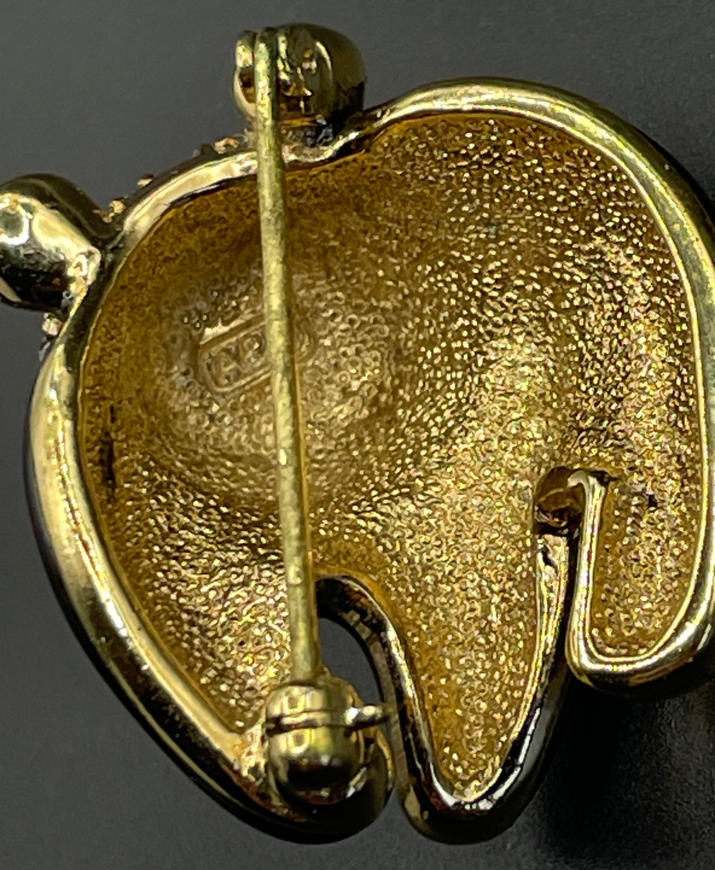 Vintage signed Attwood and Sawyer (A&S) rhinestone and enamel panda brooch, 22ct gold-plated