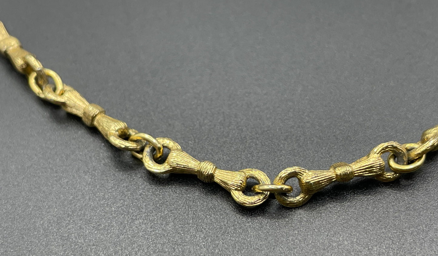 Vintage Christian Dior signed gold plated long ornate chain link necklace