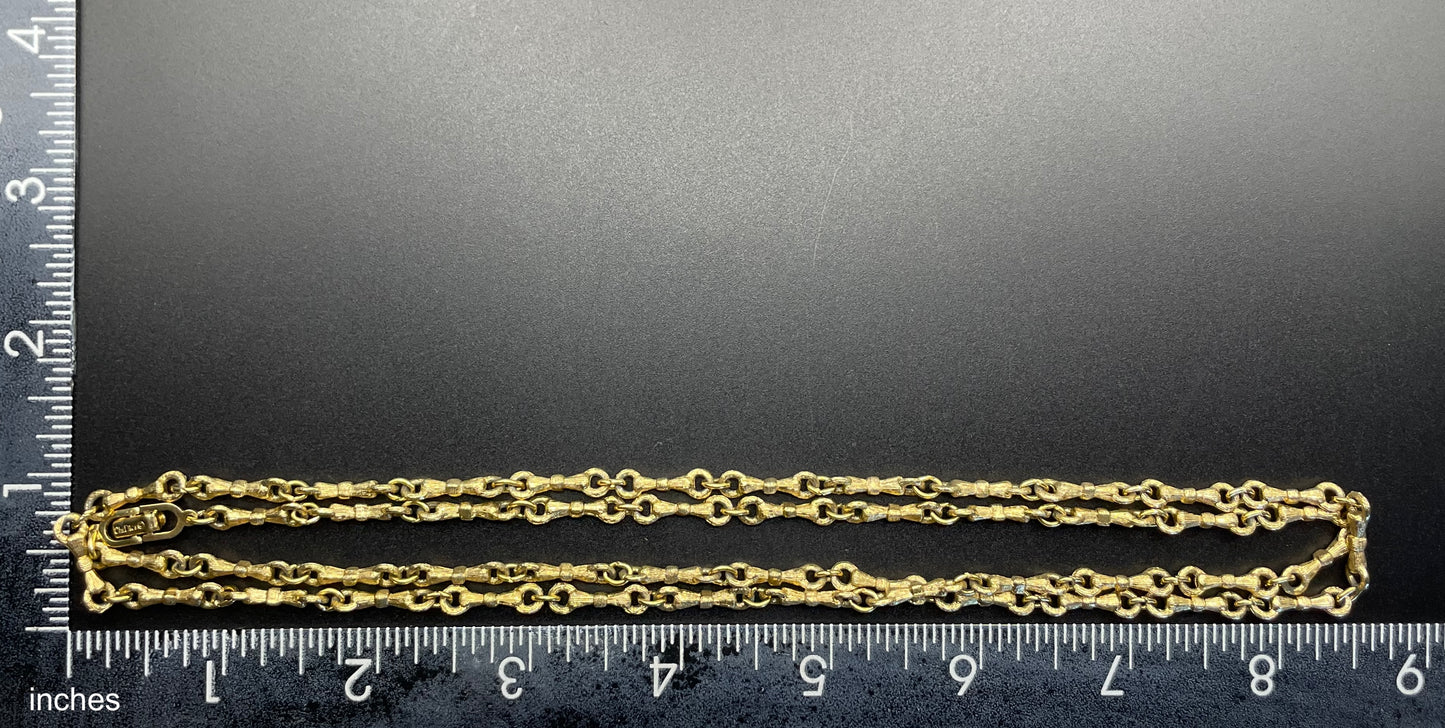 Vintage Christian Dior signed gold plated long ornate chain link necklace
