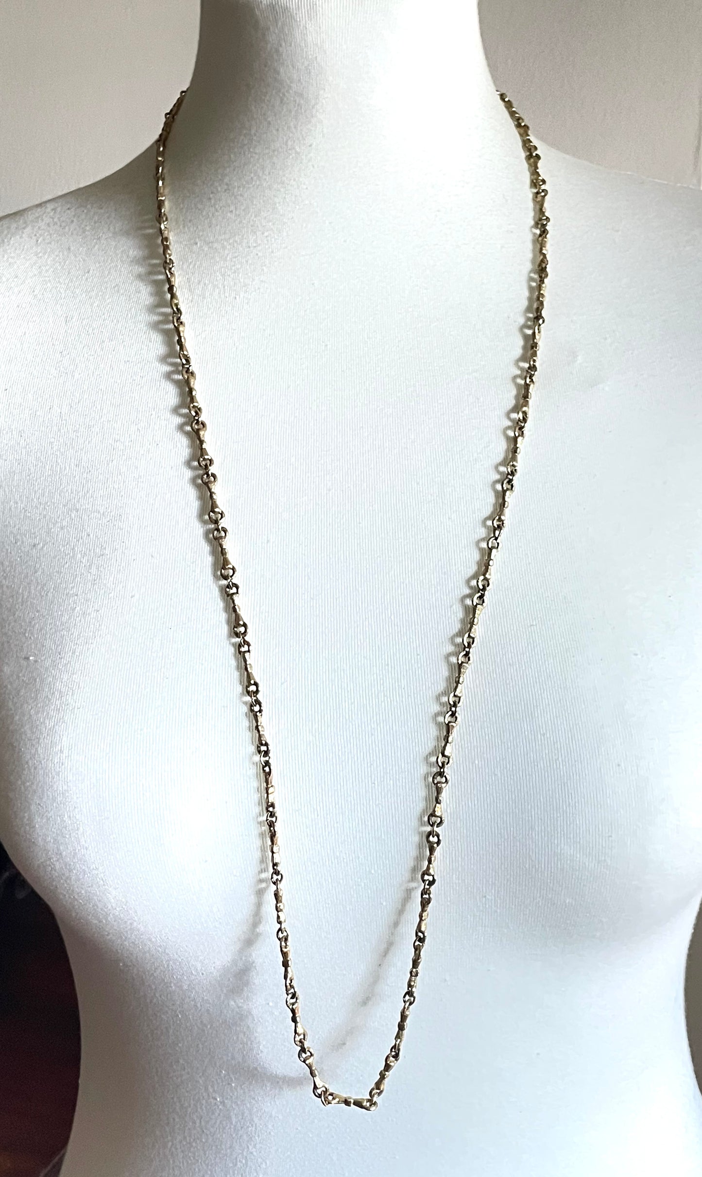 Vintage Christian Dior signed gold plated long ornate chain link necklace