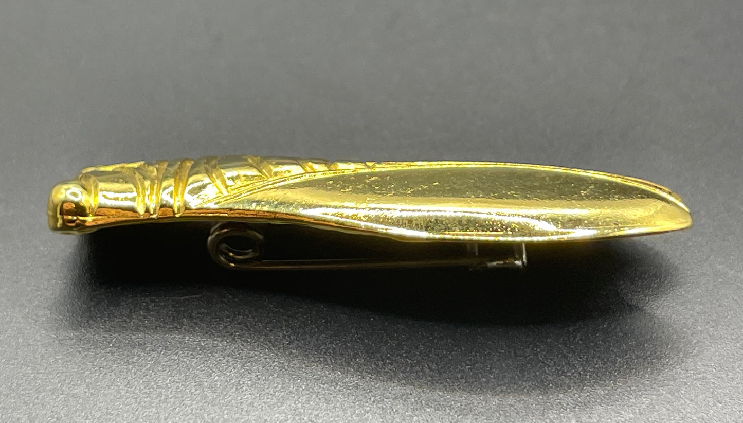 Vintage gold tone cicada brooch, signed Les Olivades, Egyptian revival