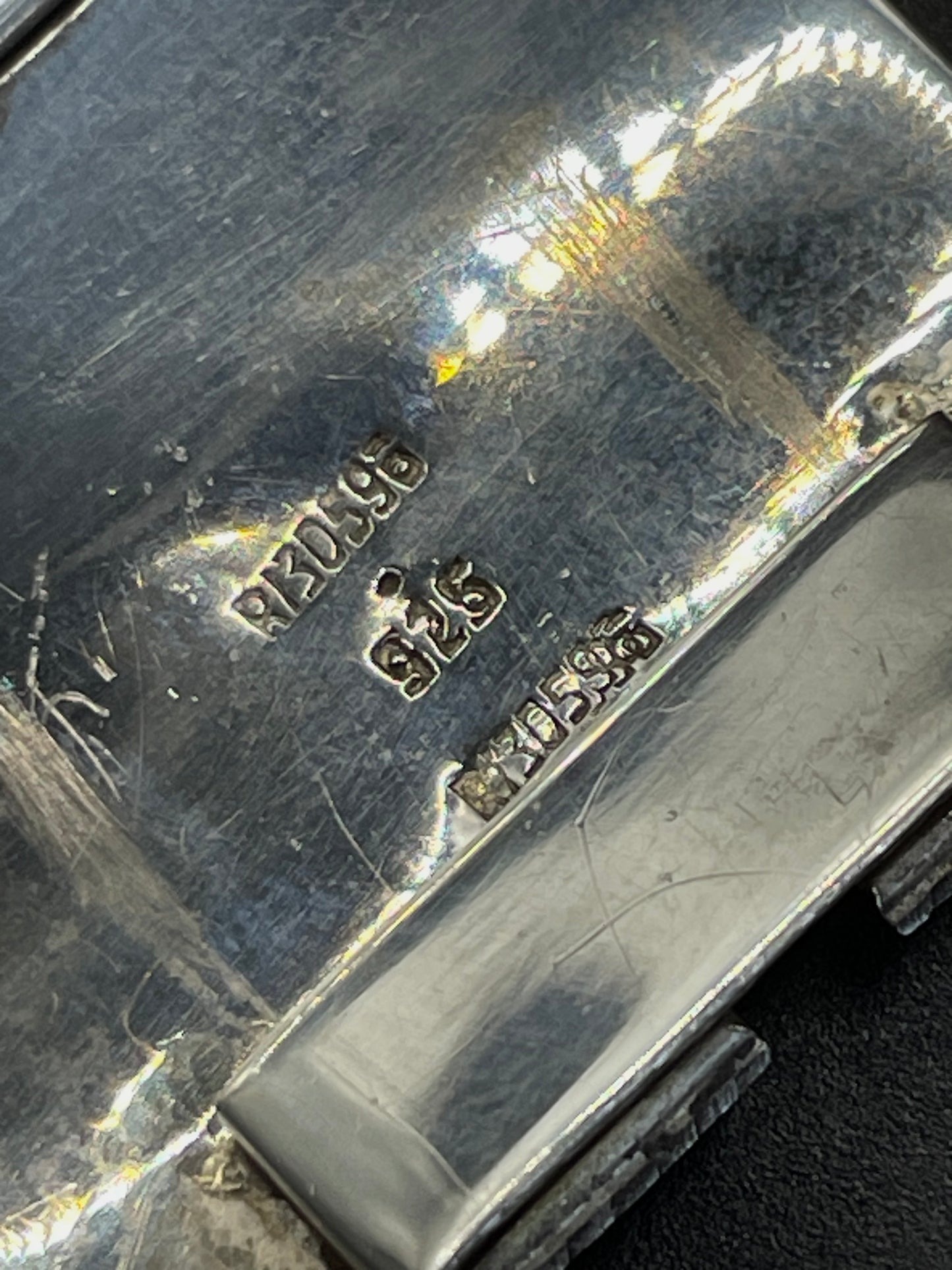 Vintage 925 sterling silver wide panel cuff storyteller bracelet - six South American scenes, 48 grams