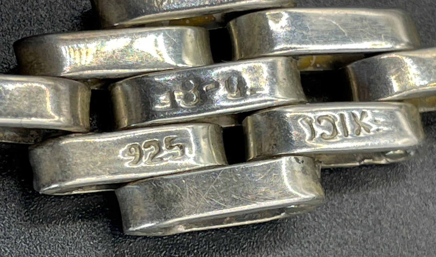 Vintage sterling silver Jakob Bengel style Art Deco machine age brickwork mauerwerk earrings for pierced ears, 10g