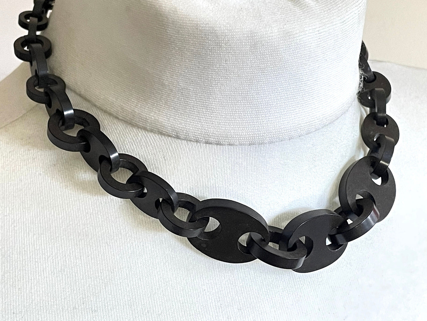 Antique Victorian vulcanite chunky chain necklace